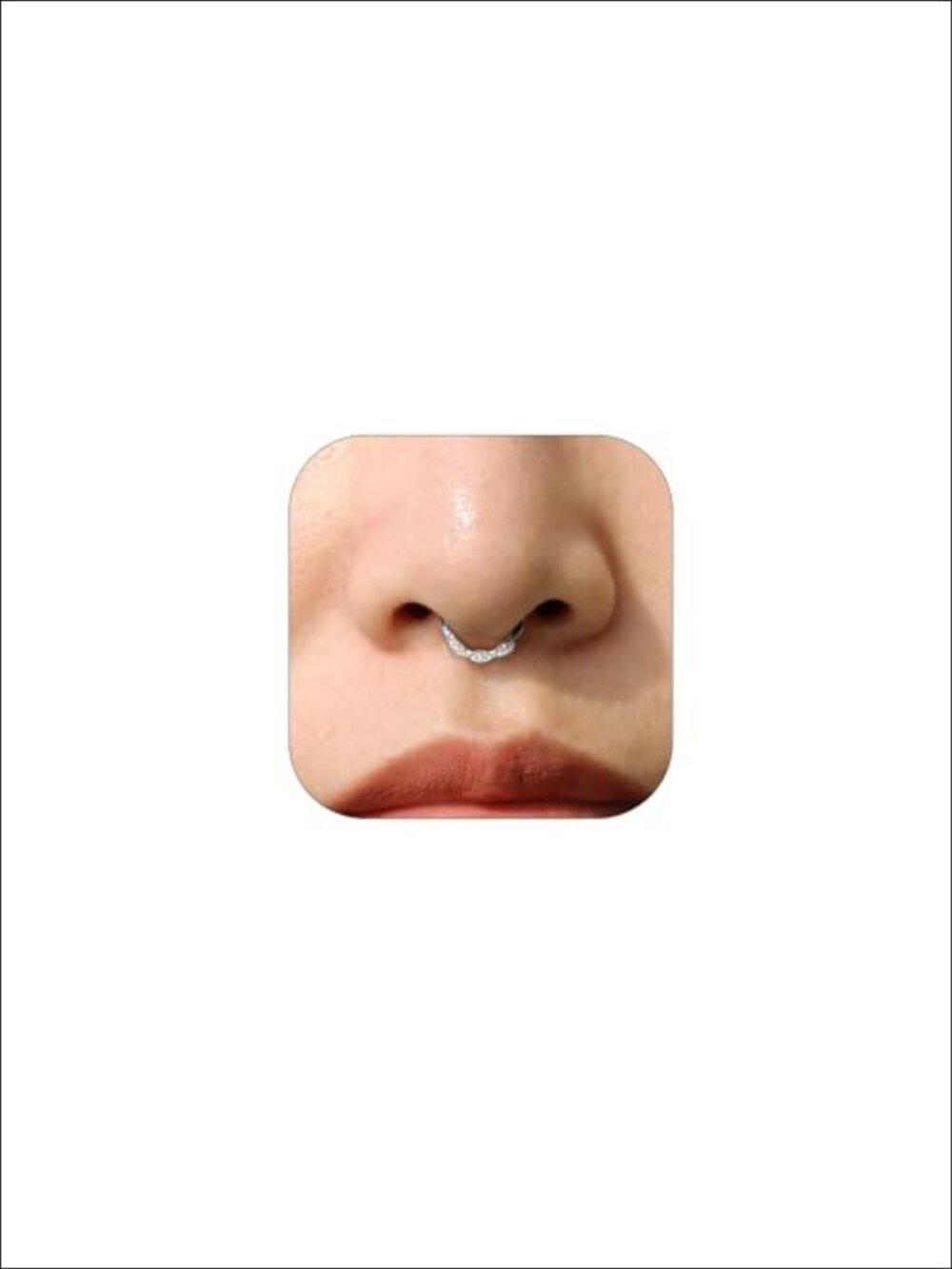 16G Surgical Steel Septum Ring CZ Flower Clicker Helix Daith Piercing Jewelry